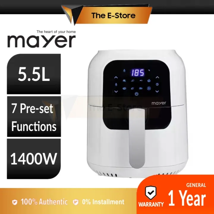 (Free Bubble Wrapping) Mayer 5.5L Digital Air Fryer with 7 Preset