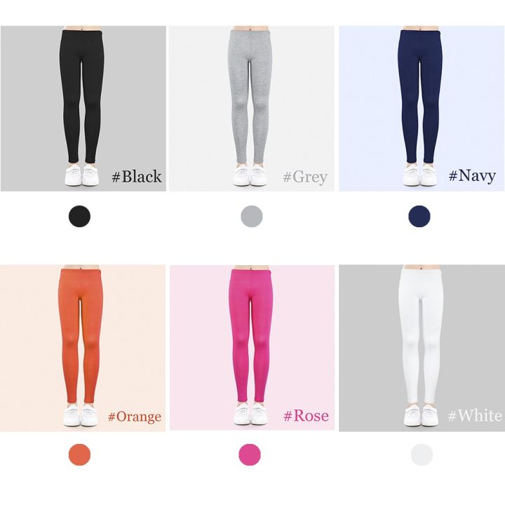 ready-stock-solid-color-thin-polyester-girls-leggings-summer-teenager-girl-stretchable-pencil-pants-children-trouser