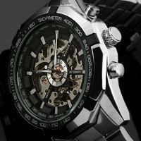 Hot Winner Luxury Brand Luxury Sport Men Automatic Skeleton Mechanical Military Watch Men full Steel Stainless Band Luxury