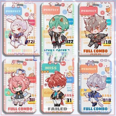 【CW】◈✐۩  Ensemble Card Cover Anime KeyChain Q Version Photo Men Bus Chain Printing for Pendant Gifts