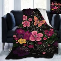 XZX180305  3D Print Butterfly Blanket Flannel Blanket Bed Throw Blanket Soft Cartoon Printed for Bed Couch Sofa Gift Lightweight King Size