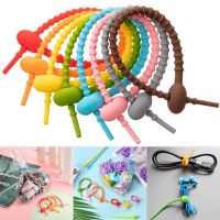 10Pcs Silicone Self-Locking Wire Cable Zip Ties Multi-functional Reusable Cable Ties Organiser Fasten Cable Food Bag Bundle Tool Cable Management