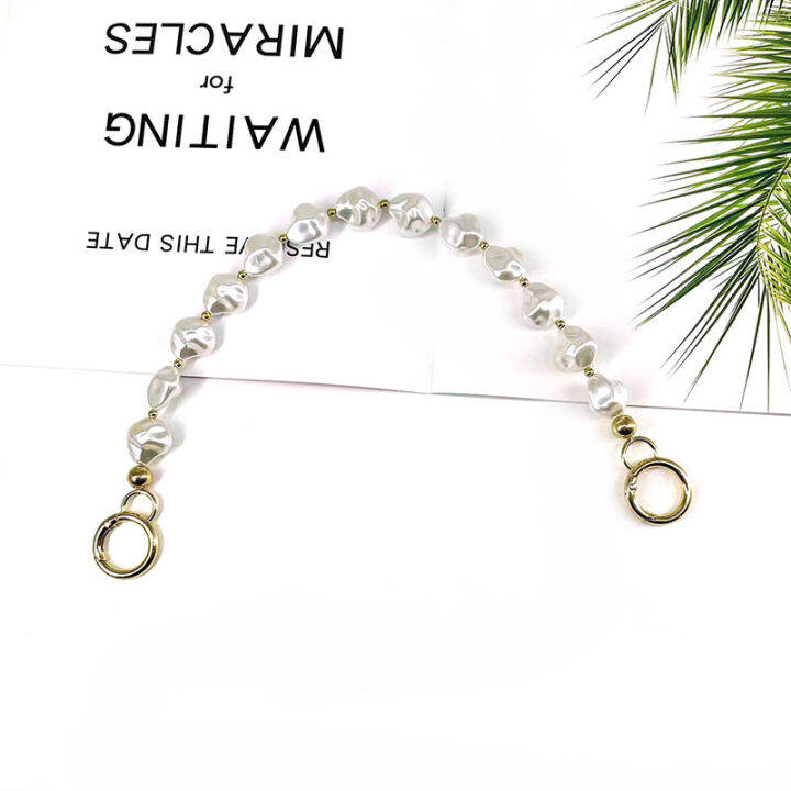 love-chain-pearl-chain-luggage-accessories-short-luggage-chain-irregular-pearl-chain-metal-chain-metal-hook-chain