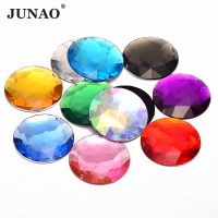 JUNAO 5pcs 52mm Mix Color Big Round Sewing Rhinestones Applique Large Round Sew On Stones Flat Back Decoration Strass Diamond