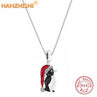 925 Sterling Silver Black Penguin Pendant Necklace Jewellery Anniversary Birthday Christmas Mum Wife Girlfriend Child Gifts