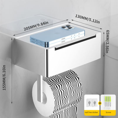 ที่ใส่กระดาษชำระพร้อมชั้นวาง-สแตนเลส,ที่ใส่กระดาษชำระ,กล่องทิชชู่ห้องน้ำเปียกสามารถใส่โทรศัพท์มือถือได้