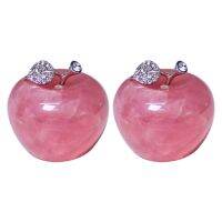 2Pcs Natural Rose Quartz Pink Apple for Couple Decorations Home Decoration Study Room Decoration DIY Gift