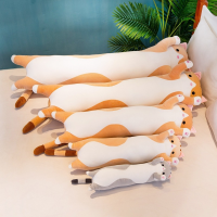 Cute Soft Long Cat Pillow Plush Toys Stuffed Office Break Jumbo Cats Nap Sleeping Pillow Cushion Plushies Gift Dolls For Kids