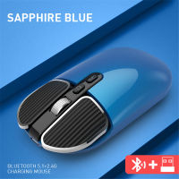 (6สี) BT5.1 2.4G Wireless Dual Mode Rechargeable Mouse Optical USB Gaming Computer Charing Mice PC Mouse For Mac