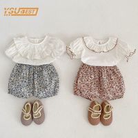 Summer Baby Girls Short Sleeve Pure Color T-shirt +Printing Shorts Suit Sweet Baby Girls Clothes Infant Baby Girls Clothing Suit  by Hs2023