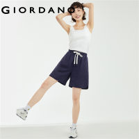 GIORDANO Women Shorts Lightweight Elastic Waist Linen Shorts Slant Pockets Relaxed Summer Fashion Casual Loose Shorts 18403906