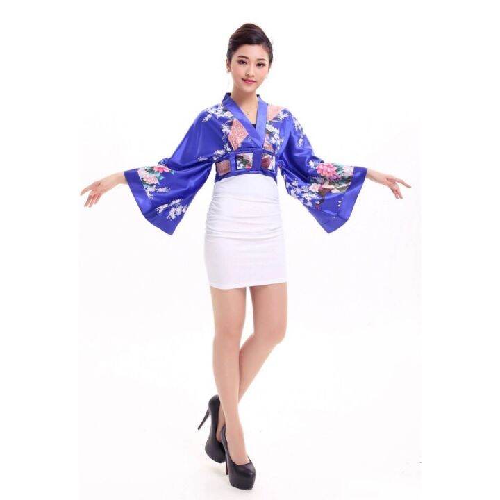 new8265-ชุดกิโมโนเดรส-sakura-japanese-kimono-dress-ด่วนมีส่งgrabค่า