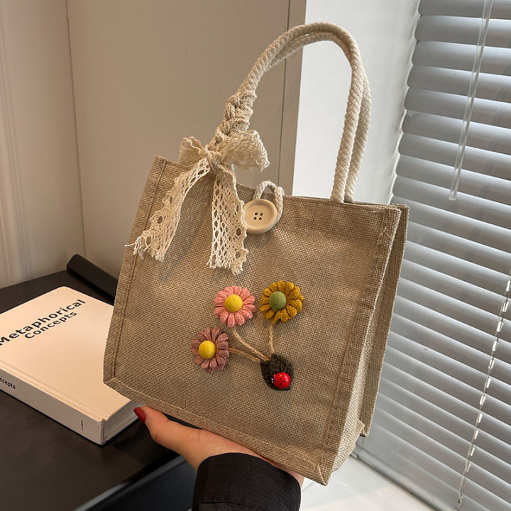 spot-linen-bag-small-fresh-linen-handbag-korean-style-go-out-handbag-high-end-feeling-ins-companion-gift-bag