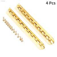 ◊ 4Pcs Golden Metal Hinges 100mx9mm Mini Long Gold Hinge Furniture Fittings W/ Screws Cabinet Jewelry Box Wooden Case Vintage