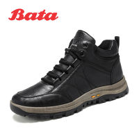 Bata ฤดูใบไม้ร่วง/ฤดูหนาวสูงรองเท้าเดินป่ารองเท้ารองเท้า Martin รองเท้าบุรุษสีน้ำตาล