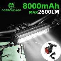 OFFBONDAGE ไฟหน้าไฟฉายกันฝน900LM,ไฟหน้ารถจักรยานชาร์จ USB MTB อุปกรณ์รถจักรยานไฟติดท้ายรถจักรยานบนถนน