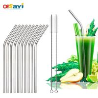 1Pc Stainless Steel Straws Silver Reusable Juice Cocktail Drinking Straws Party Supplies