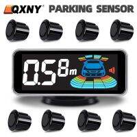 QXNY Car Reversing Backup Radar Front and Rear 8 Parking Sensors Kit for Vehicle Monitor Detector System Backlight  Sound Buzzer Alarm Systems  Access