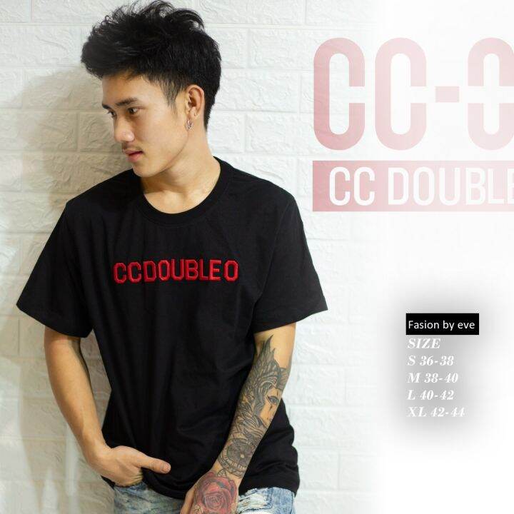 เสื้อยืดแขนสั้นงานปักนูน-cc-oo-no-39-มีเก็บปลายทาง