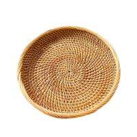 Beautiful Wicker Tray Wear Resistant Basket Handmade Not Easily Deformed Fruit Food Hand-Woven Rattan Tray