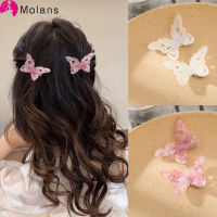 Molans 2 pcsset mini butterfly shape hair clips for women Girls Fashion solid color hairpin headwear Barrette hair accessories