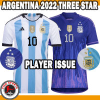 Player Version Three Star Argentina Jersey 2022 World Cup Champion Football Jersey Custom Name 22 23 Messi Soccer Shirt