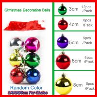 【LZ】❁✓❇  Bolas De Natal De Cor Brilhante Ornamentos De Árvore Pendurados Bola De Bauble para Casa Decoração De Festa De Escritório 3 cm 4 cm 5 cm 6 cm 8cm 6Pcs