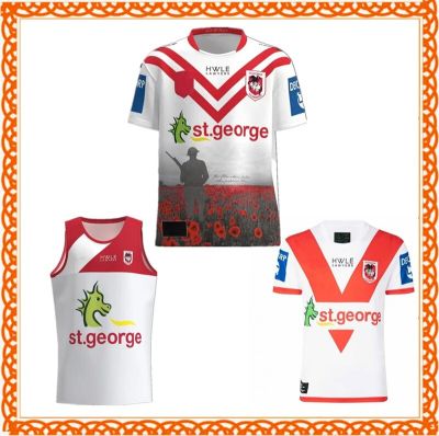 and 2024 Dragons rugby ANZAC Custom rugby St home jersey Number George Australia Retro singlet [hot]2023 Name shirt Dragons