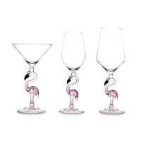 Pink Flamingo Cocktail Glass Crystal Champagne Wine Cup Martini Goblet for Weddings Celebration Thanksgiving Parties Lover