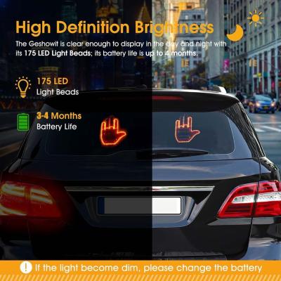 Car Accessories Finger Light With Remote Control Car Light With Remote Fun 4 Control Remote Finger Light Button Interactive Light Car Gesture M3T6