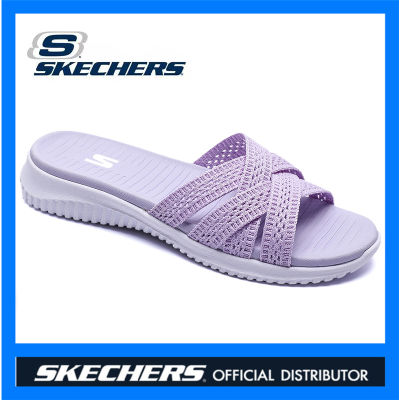 Skechers_สเก็ตเชอร์ส รองเท้าแตะผู้หญิง Women on-The-GO GOwalk Flex Sunshine Walking Slides Fly Weaver รองเท้าแตะแฟชั่นรองเท้าแตะแบบไขว้ - 180130-PURPLE