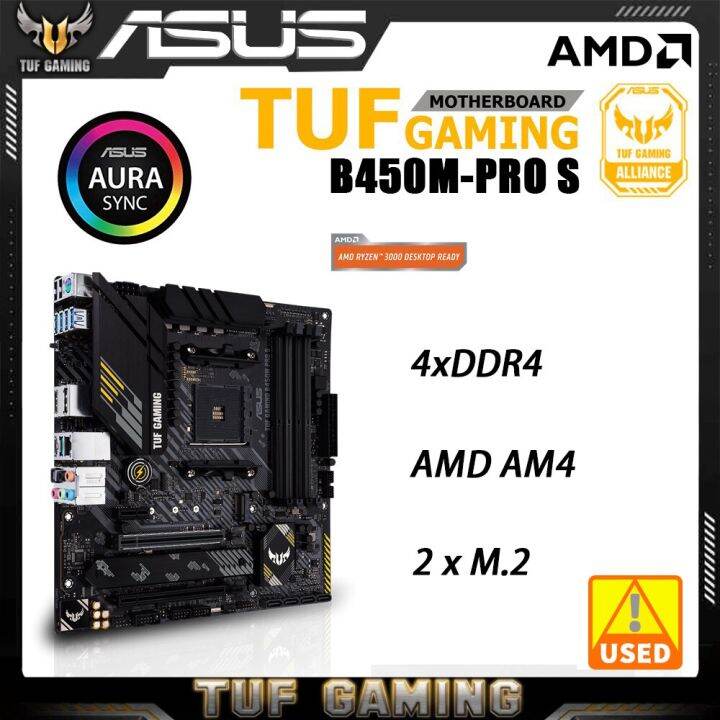 AMD B450 ASUS TUF GAMING B450M PRO S Motherboard With Chip 4xDDR4 UP To ...