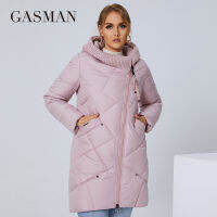 GASMAN 2022แจ็คเก็ตฤดูหนาวของผู้หญิงขนาดบวก L-6XL สีชมพูแฟชั่นผู้หญิงเสื้อแบรนด์แฟชั่นหนาผ้าฝ้าย Windproof คลุมด้วยผ้าเสื้อคลุม1702