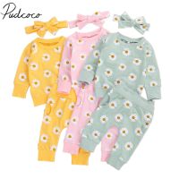 Infant Newborn Baby Girls Spring Autumn Clothes Long Sleeve Tops Shirt Pocket Pants Headband 3Pcs Outfits  by Hs2023