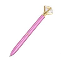 Kawaii Ballpoint Pen alloy Ball Pen With Large Diamond Black Refill Pen Fashion School Office Supplies