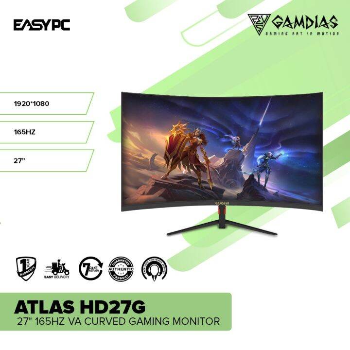 EasyPC Gamdias Atlas HD27CG / HD27G 27" VA 165hz Curved Gaming