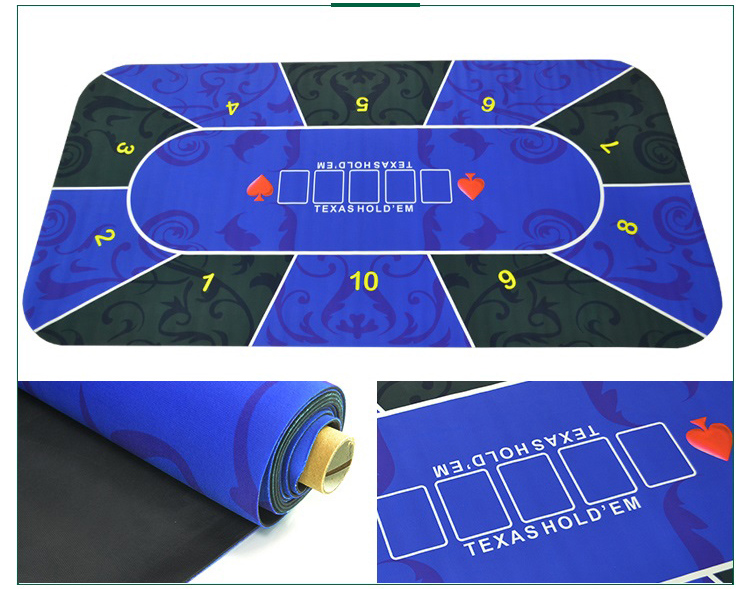 Ideal for Card Games Texas Hold'em Table Top with Art Deco Layout Portable Rubber Poker Mat Smooth Surface Noise Reduction and Carrying Tube 