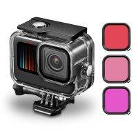 GoPro ฮีโร่11 10 9สีดำกรณีกันน้ำที่อยู่อาศัยดำน้ำป้องกันใต้น้ำดำน้ำปก60เมตรสำหรับ Go Pro 9 10 11 GoPro ประดับ