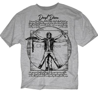 ข้อเสนอพิเศษ The Walking Dead Vitruvian Daryl Dixon Crossbow Rick Grimes Mens เสื้อ09-781S-5XL