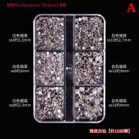 ?Perfection Store1? 6ขนาดกล่องคริสตัลแบน rhinestones Kit HYBRID Nail Art Decoration AB colorf