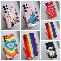 【LZ】⊕  For Samsung S22 ultra plus Soft Silicone Cover Fashion Love Heart Rainbow Case For samsung Galaxy S22 S 22 Plus Ultra Phone Case