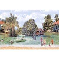 กระเบื้องผนังภาพชุด BAVARO 60X120*A (30X60CM/4 แผ่น/ชุด)