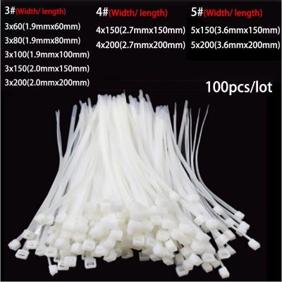 100pcs Self-locking cable ties Plastic Nylon Tie Fasten Zip Wire Wrap organizer Strap White Black Fastening Ring electric Cable