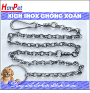4 size Xích chó inox có chống xoắn dùng để xích mèo hoặc xích chó lớn và