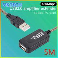 [Vktech] 5/10/15/20M USB 2.0สายพ่วงชายหญิง Active เครื่องทวนสัญญาณไร้สายการ์ดเน็ตเวิร์ก Extender สายเคเบิลต่อโทรศัพท์ USB อะแดปเตอร์