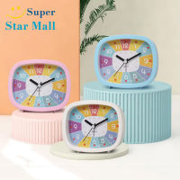 Supermall Jam Beker Kecil ห้องนอนแบตเตอรี่ควอตซ์สี่เหลี่ยมอิเล็กทรอนิกส์สำหรับปิดเสียงนาฬิกาปลุกสำหรับเด็กปฐมวัย