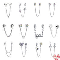 New Original Purple Key Lock Cat Flower Safety Bead Chain Fit Charms Silver 925 celet Trinket Diy Women Jewelry 2021