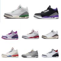 3 Mid-top  Cushion Sports Shock-absorbing Basketball Shoes Fujiwara Hiroshi North Carolina Blue Joe 3 Men And Women Couple Shoes Flame Red Cherry Blos