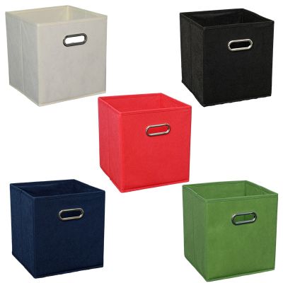 Box Clothing Finishing Box Storage Box Single Metal Buckle Handle Without Cover Foldable Storage Box 5-Piece Set 26.7 X 26.7 X 28cm