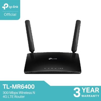 TP-Link TL-MR6400 เราเตอร์ใส่ซิม Wireless N 300Mbps 4G Router Wifi รองรับ 4G ทุกเครือข่าย